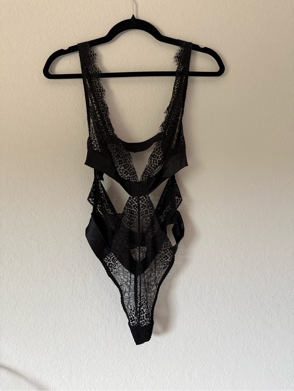 Victoria's Secret Black Lace Cutout Bodysuit